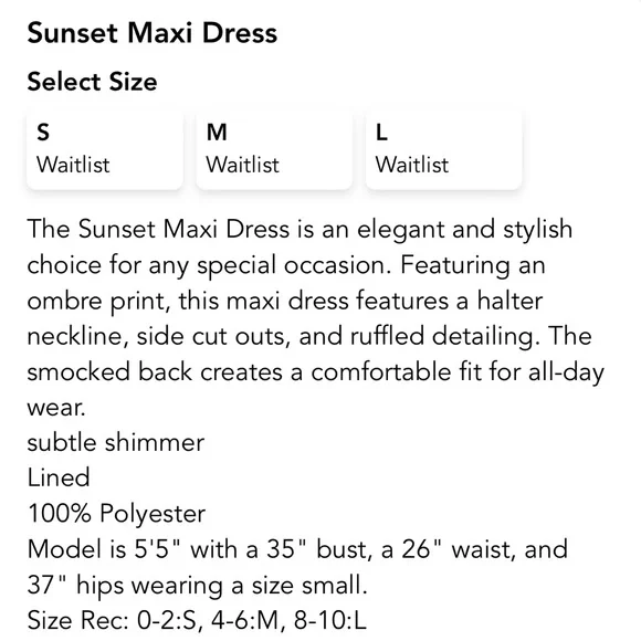 NWT SUNSET OMBRE MAXI - Picture 5 of 5